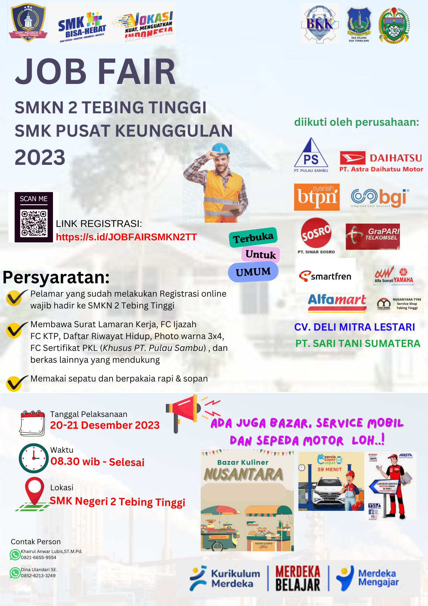 SMK N 2 Tebing TinggiJob Fair 2023 - Lowongan Kerja